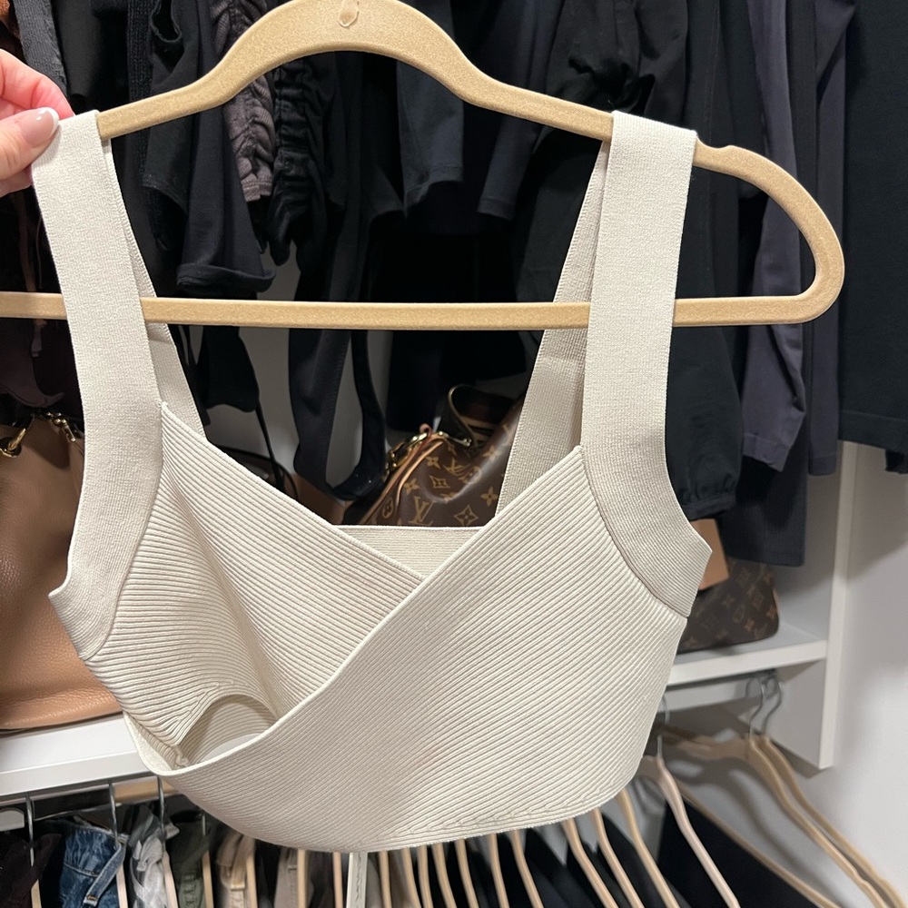 Babaton Cream Sculpt Knit Top